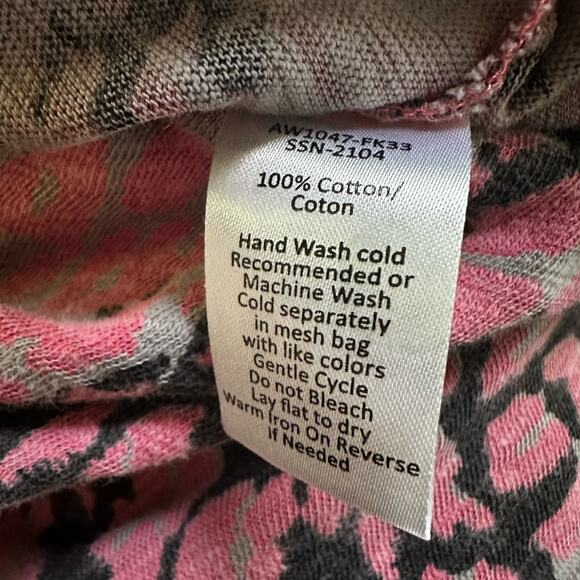 ATM Pink Leopard Slub Destroyed Tee Long Sleeve T-Shirt Small Spring Summer - Picture 7 of 7